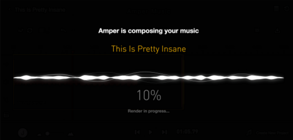 Скрин из Amper Music
