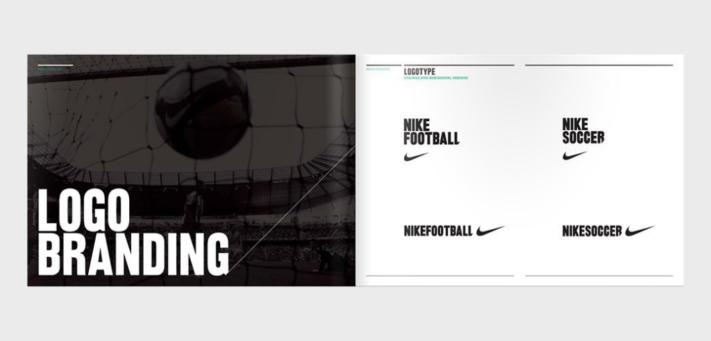 Разворот логобука Nike